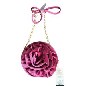 Cat & Jack Girls Velvet Rose Crossbody Mini Purse Pink Floral NWT